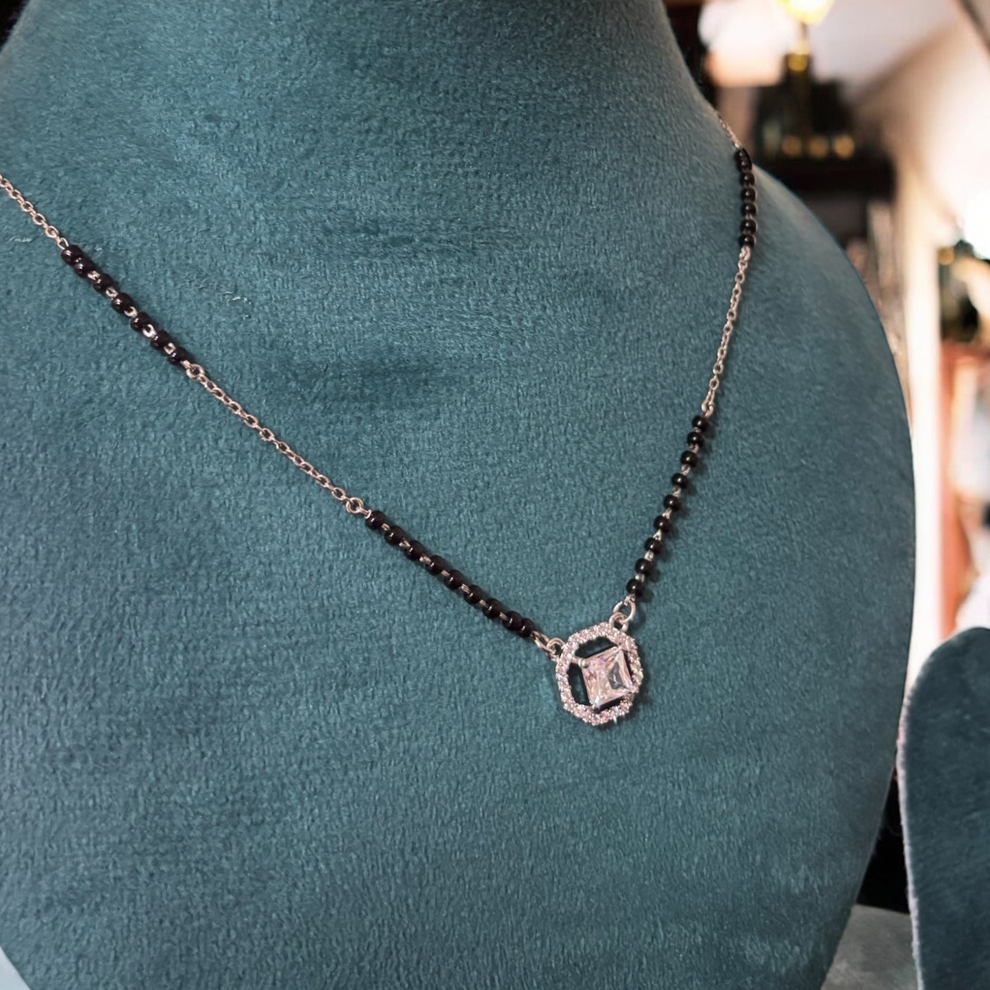 Solitaire silver Mangalsutra Necklace