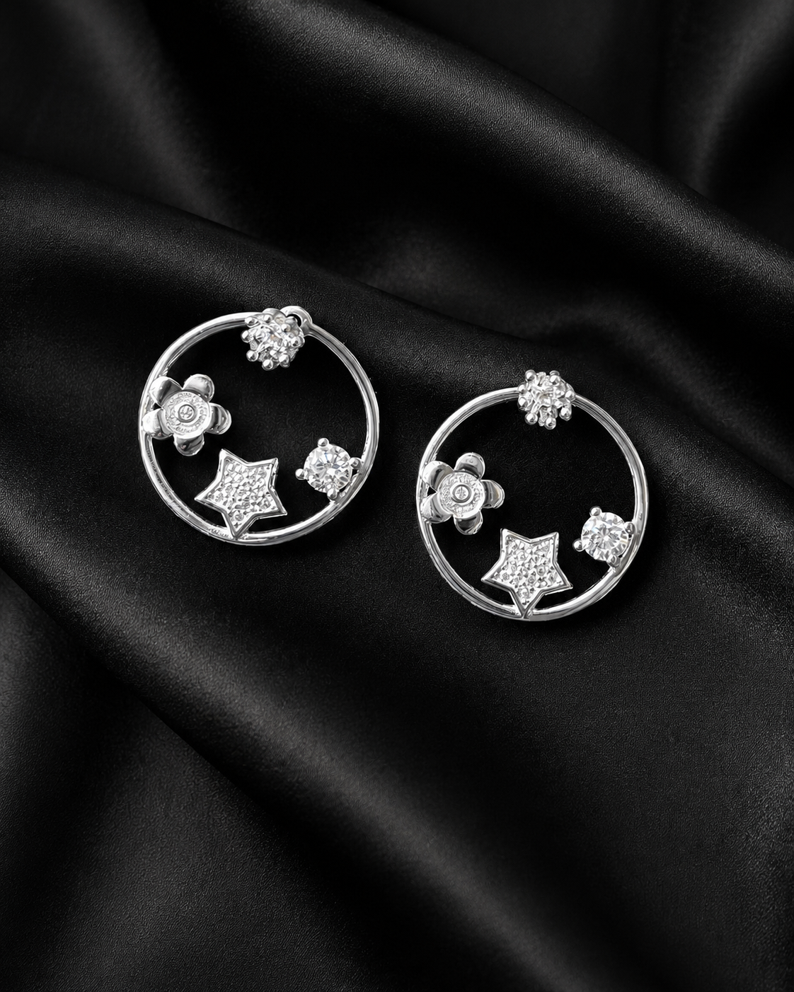 Celestial Circular drop 925 silver earring
