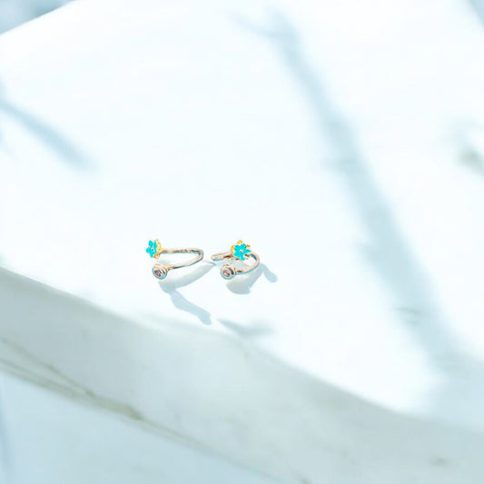 Minimal floral front open toe ring