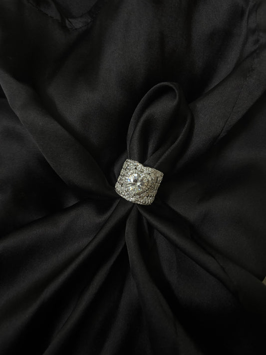 Royal Heart Solitaire Silver Ring