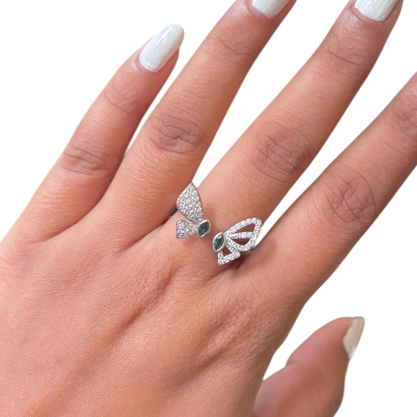 Adjustable butterfly Silver ring