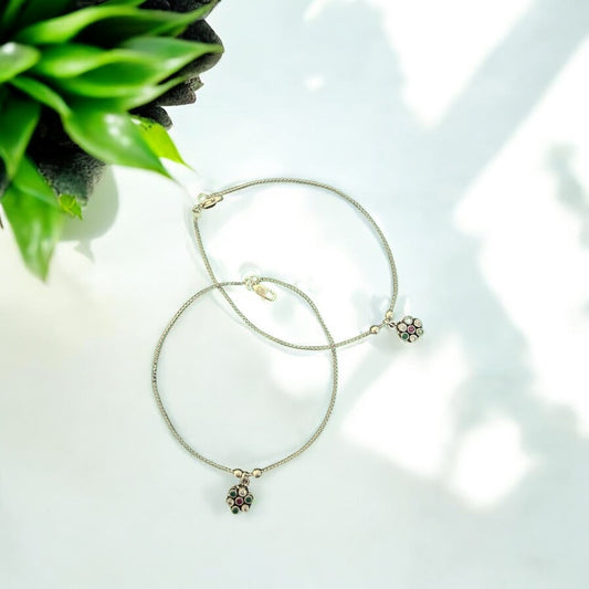 Traditional oxidised anklet