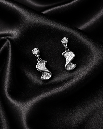 Dual S Sterling Silver Drop Earring