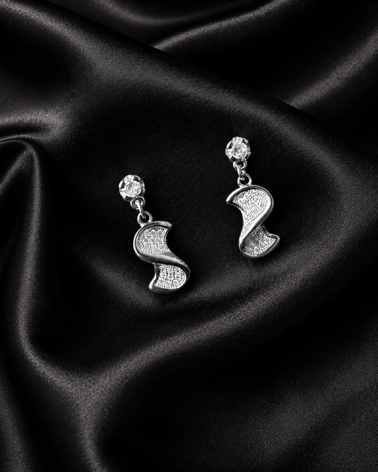 Dual S Sterling Silver Drop Earring