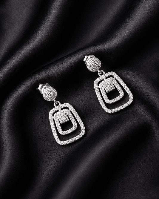 Elegant Drop statement 925 Silver Earring