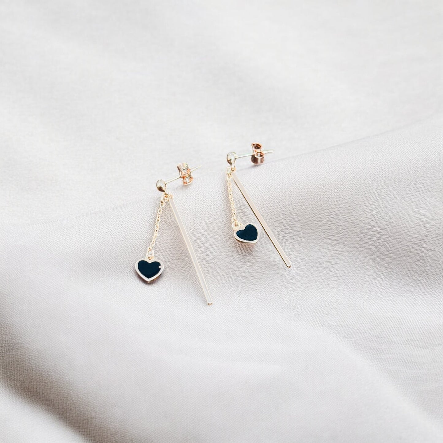 Stick drop with chain Earring