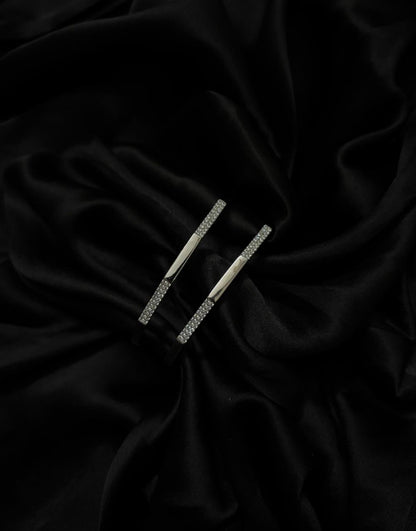 Geometric trendy Diamond silver Bangle