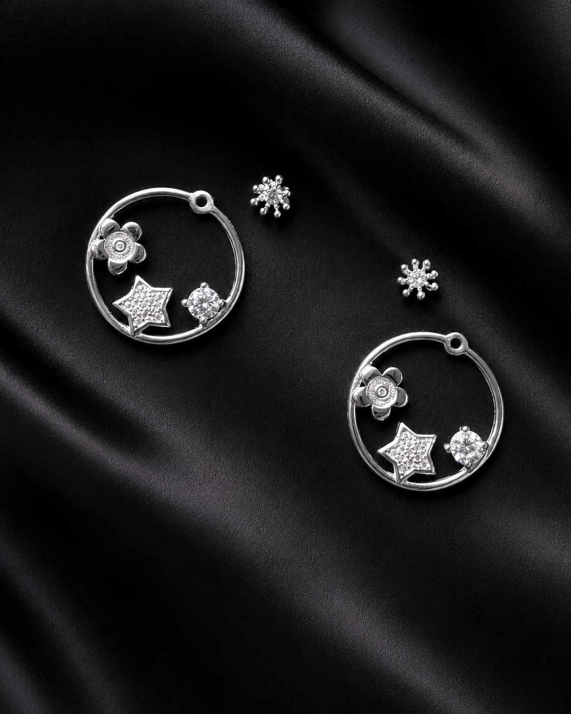Celestial Circular drop 925 silver earring