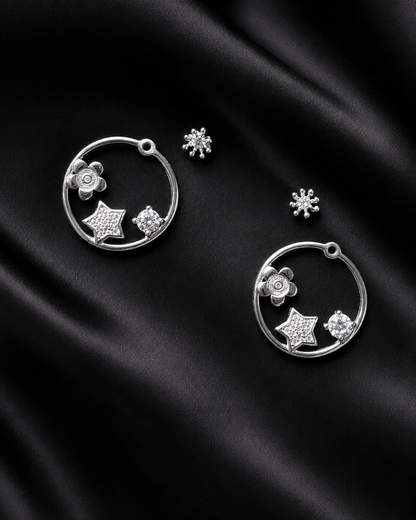 Celestial Circular drop 925 silver earring