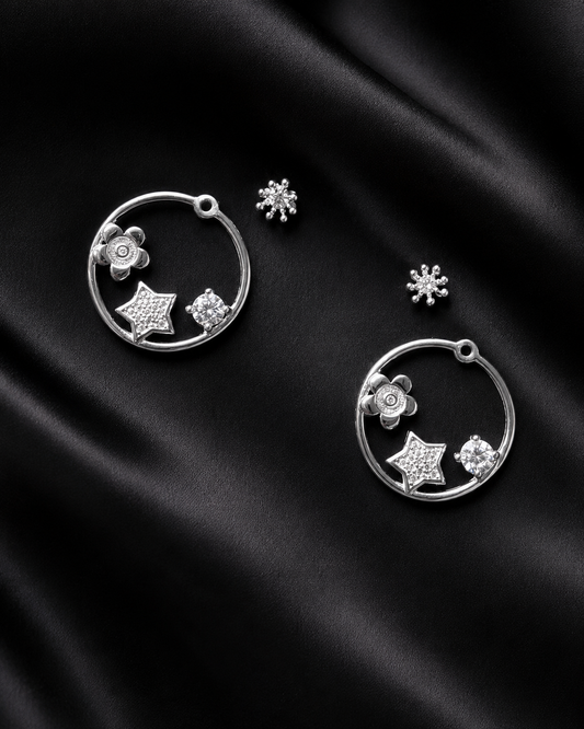 Celestial Circular drop 925 silver earring