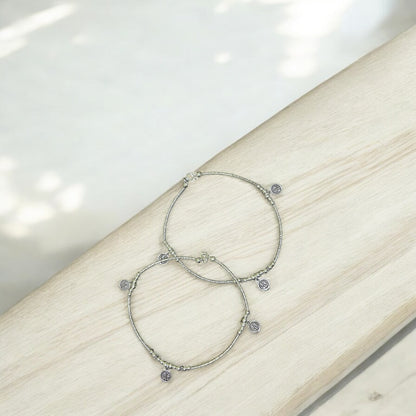 Wish Tree Charm oxidised anklet
