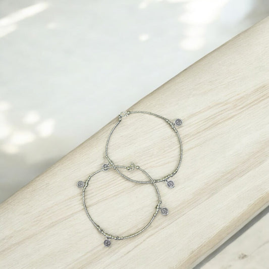 Wish Tree Charm oxidised anklet
