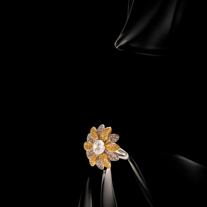 Floral Cocktail adjustable ring