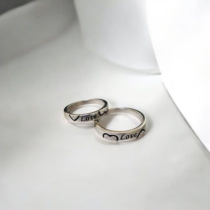 Love engrave couple ring band