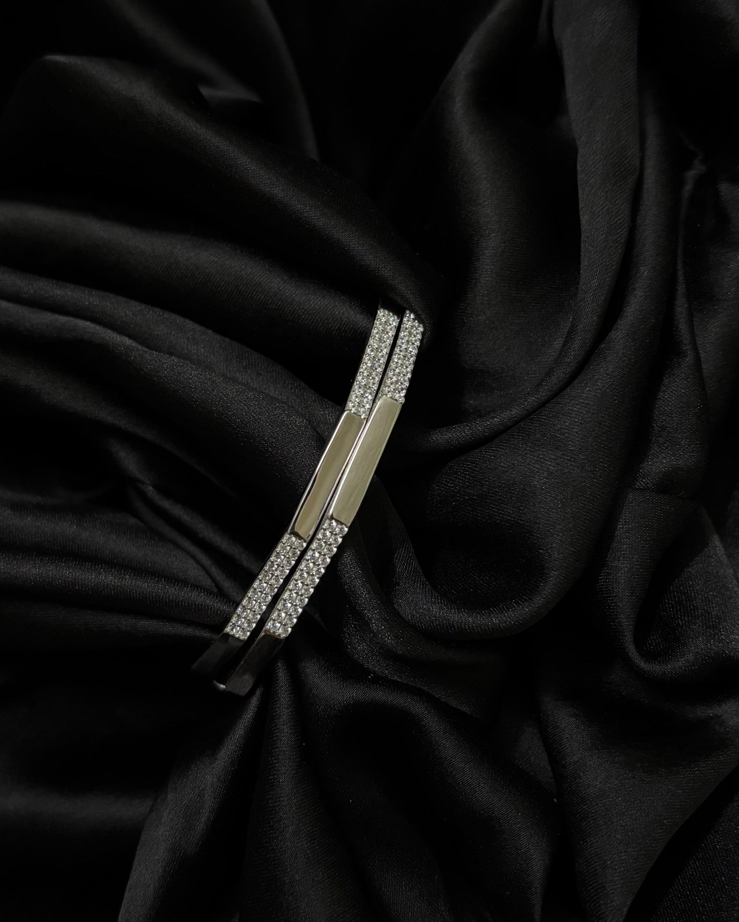 Geometric trendy Diamond silver Bangle