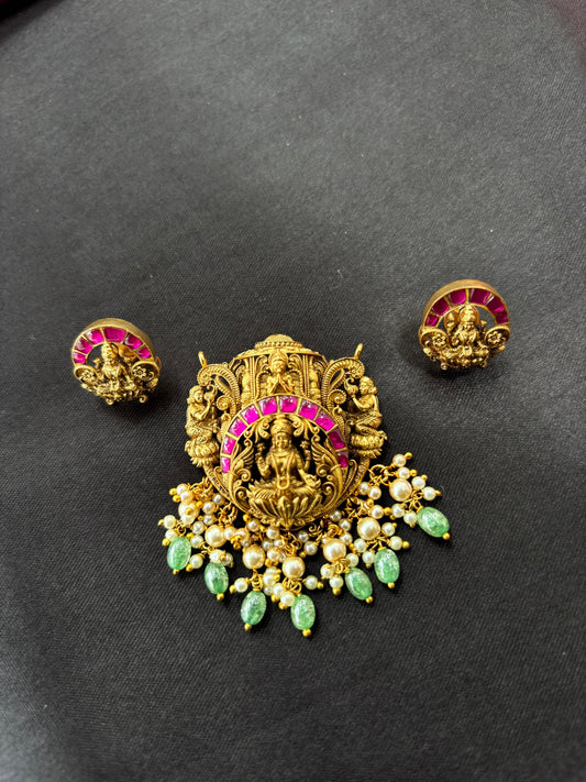 Maa Lakshmi silver temple jewellery set