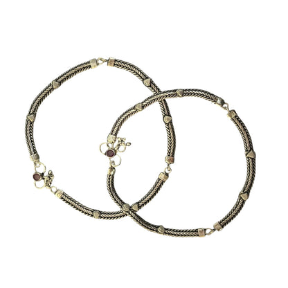 Tribal Oxidised 925 silver anklet