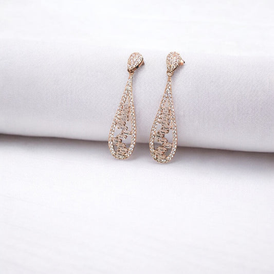 Tear drop party CZ Silver Party Earring