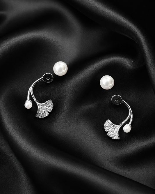Mermaid pearl drop sterling silver earring