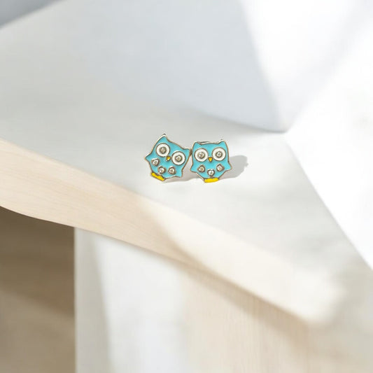 Cute Owl Kids Silver Earring