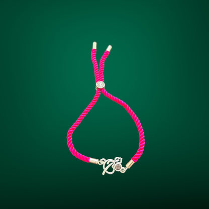 Modern Om Threaded Oxidised Rakhi