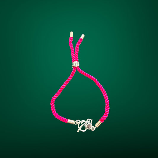 Modern Om Threaded Oxidised Rakhi