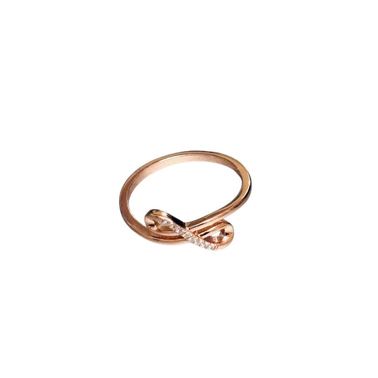 Infinity Interwined rose gold ring