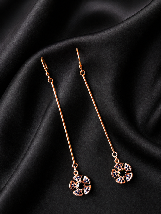 Floral Drop Silver earring