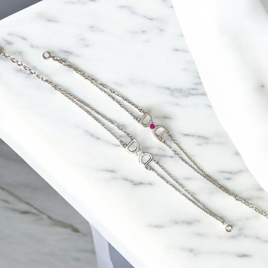 Knotty Bracelet with Stud stone