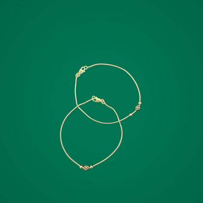 Interlink minimal oxidised 925 anklet