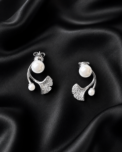 Mermaid pearl drop sterling silver earring