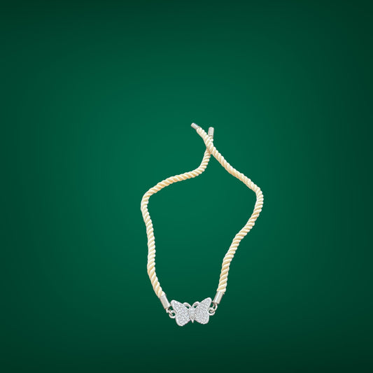 Butterfly Threaded silver bhabhi  Rakhi