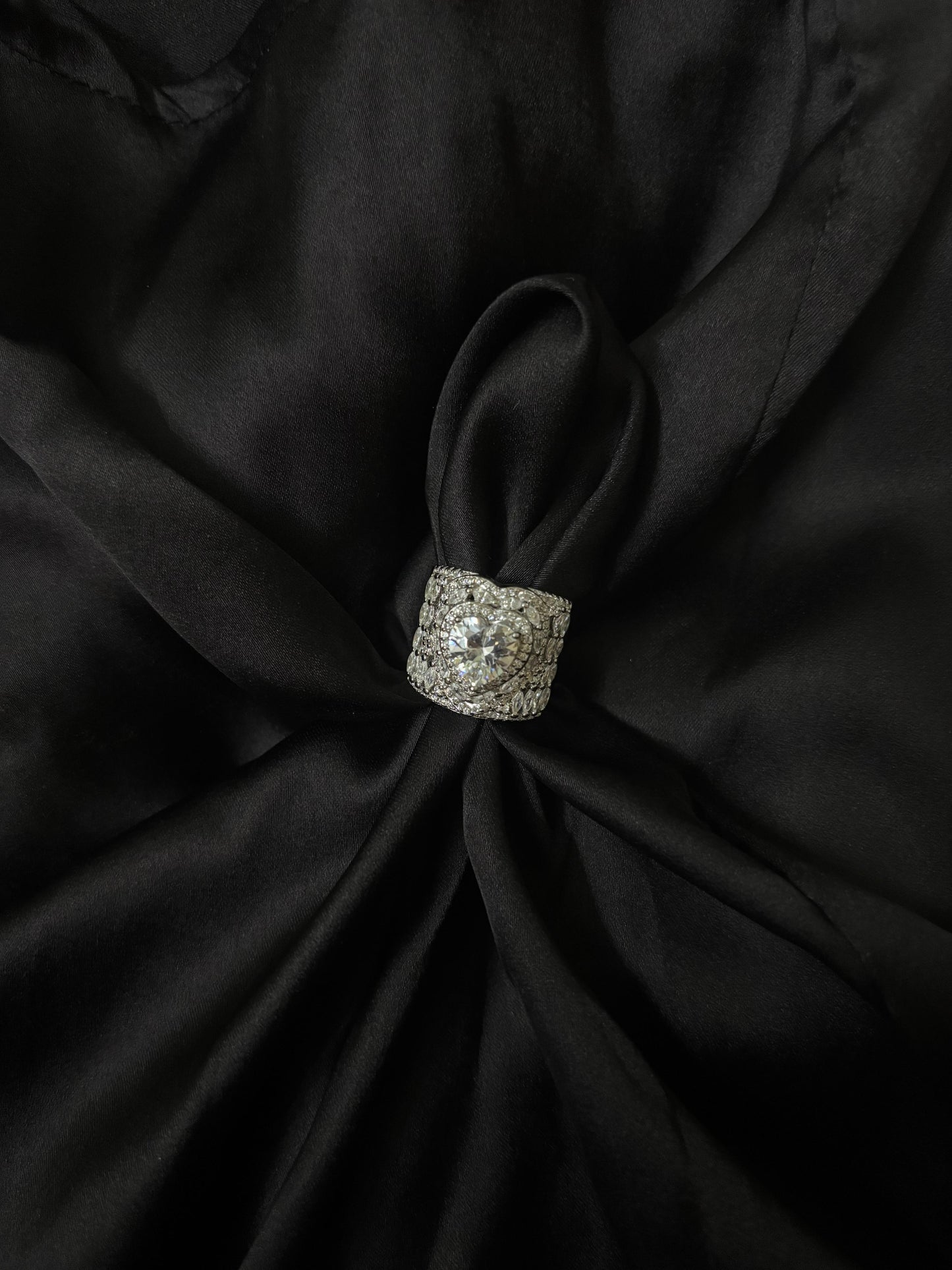 Royal Heart Solitaire Silver Ring