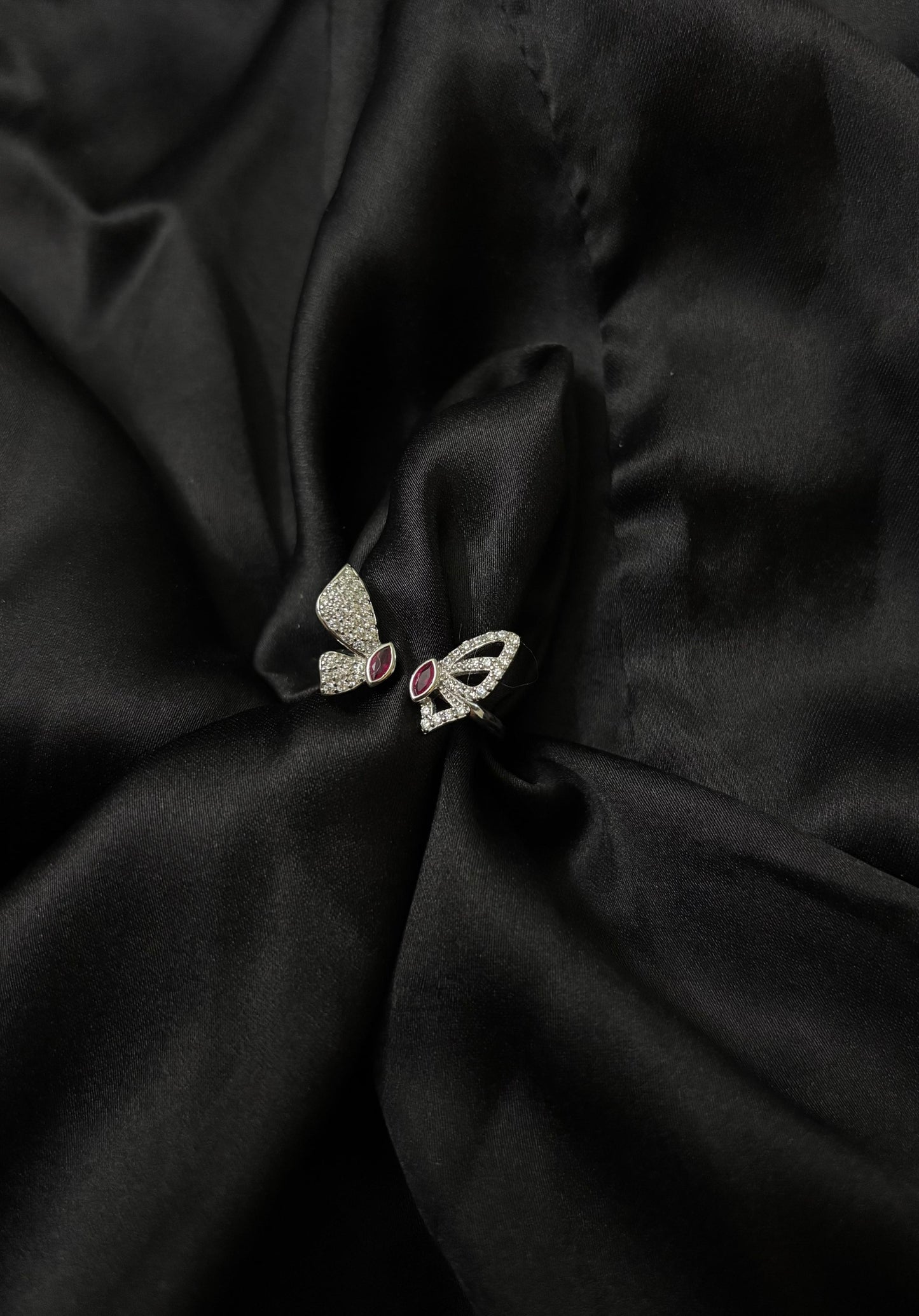 Adjustable butterfly Silver ring