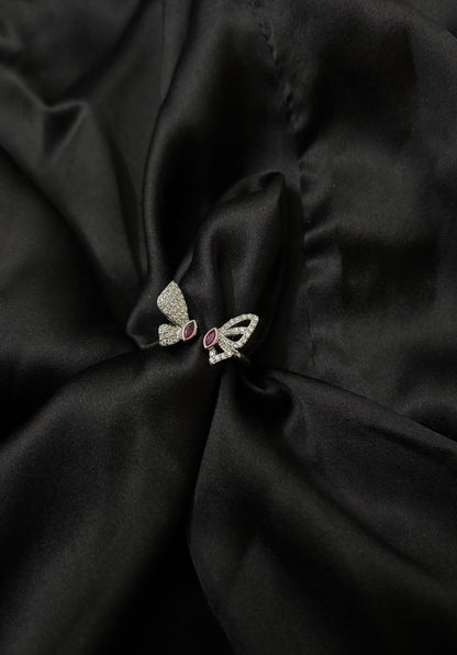 Adjustable butterfly Silver ring
