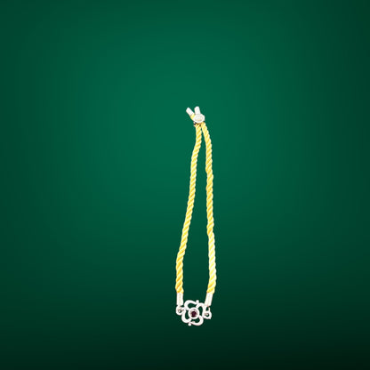 Modern SwastikThreaded Oxidised Rakhi