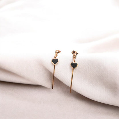 Stick drop with chain Earring