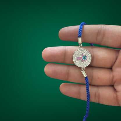 Lucky Hamsa 925 Silver Bhabhi Rakhi