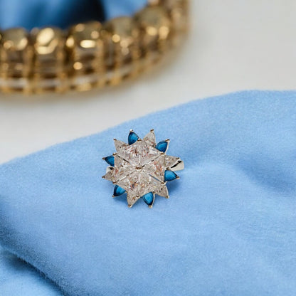 Solitaire Emareld Cocktail adjustable ring