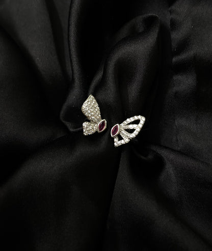 Adjustable butterfly Silver ring