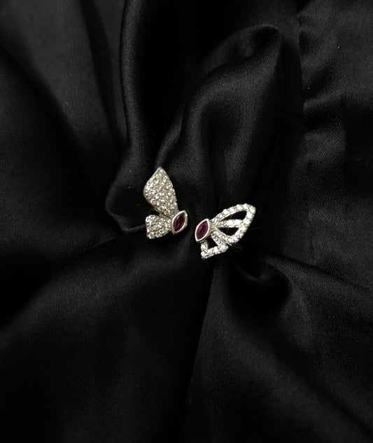 Adjustable butterfly Silver ring