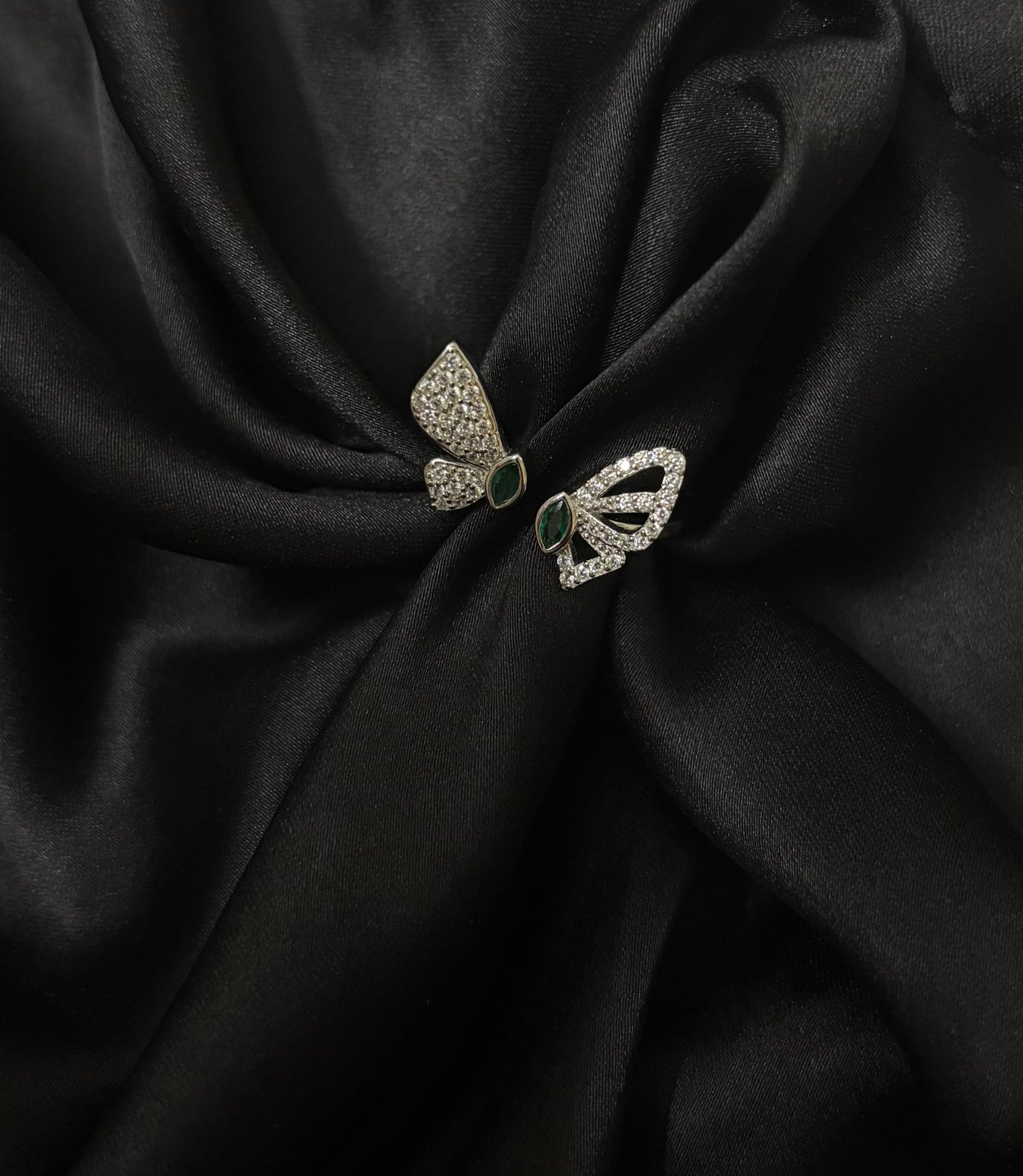 Adjustable butterfly Silver ring