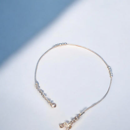 Elegant beaded Sterling 925 Silver Anklets