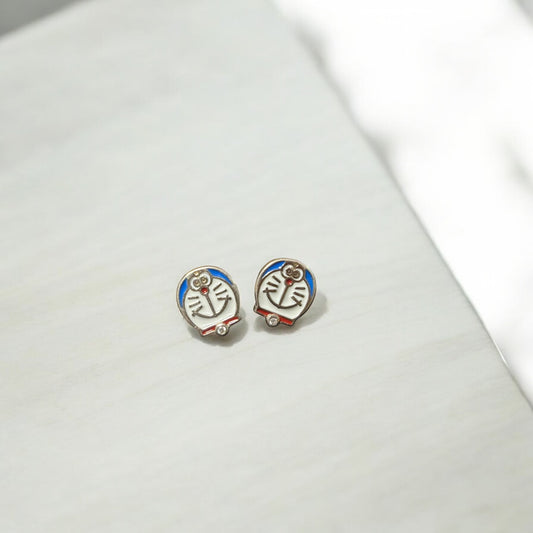 Colorful Doremon Kids Silver Earring