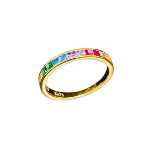 Multi color gold plated Silver Band