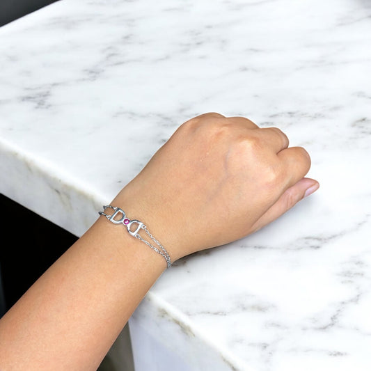 Knotty Bracelet with Stud stone