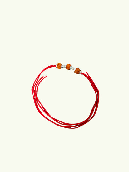 3 Rudraksh silver Rakhi