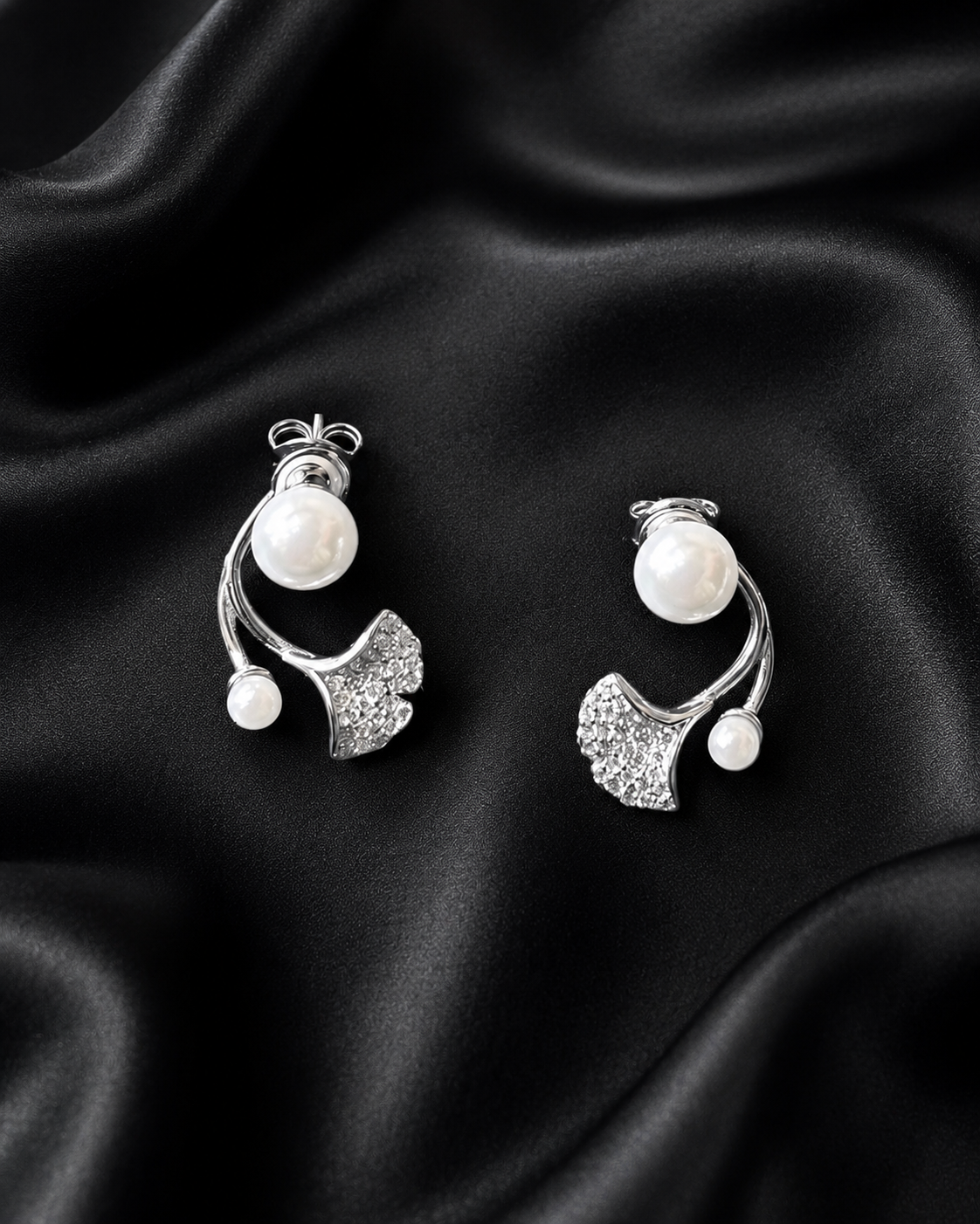Mermaid pearl drop sterling silver earring