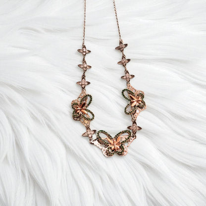 Butterfly Delight - Rose Gold Necklace set