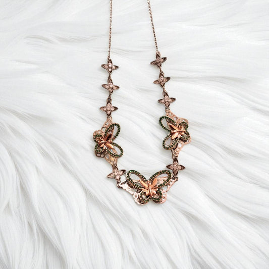 Butterfly Delight - Rose Gold Necklace set